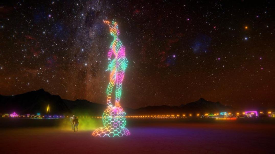 ⁣Burning Man at Night 4K