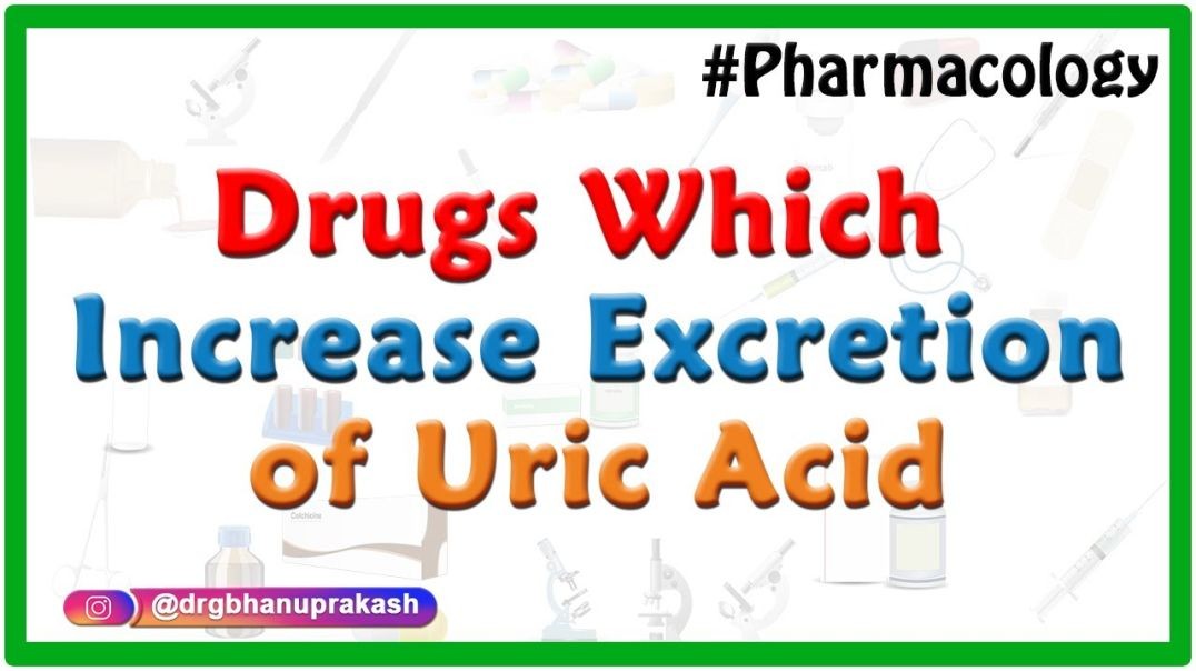⁣5 Drugs which increase excretion of uric acid - Chronic Gout - Neet PG , Fmge  Pharmacology